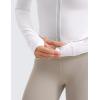 imageCRZ YOGA Womens Butterluxe Full Zip Cropped Workout Jacket Slim Fit Lightweight Athletic Yoga Tops with Thumb HolesWhite