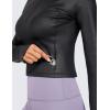 imageCRZ YOGA Womens Butterluxe Long Sleeve Workout Shirts Half Quarter Zip Athletic Tops Crop Collared TShirtBlack Classic