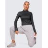 imageCRZ YOGA Womens Butterluxe Long Sleeve Workout Shirts Half Quarter Zip Athletic Tops Crop Collared TShirtBlack Classic