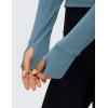 imageCRZ YOGA Womens Butterluxe Long Sleeve Workout Shirts Half Quarter Zip Athletic Tops Crop Collared TShirtBlue Ashes