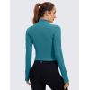 imageCRZ YOGA Womens Butterluxe Long Sleeve Workout Shirts Half Quarter Zip Athletic Tops Crop Collared TShirtBorealis Green