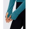 imageCRZ YOGA Womens Butterluxe Long Sleeve Workout Shirts Half Quarter Zip Athletic Tops Crop Collared TShirtBorealis Green
