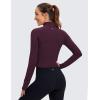 imageCRZ YOGA Womens Butterluxe Long Sleeve Workout Shirts Half Quarter Zip Athletic Tops Crop Collared TShirtDeep Purple