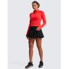 imageCRZ YOGA Womens Butterluxe Long Sleeve Workout Shirts Half Quarter Zip Athletic Tops Crop Collared TShirtDeep Red