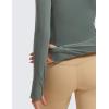 imageCRZ YOGA Womens Butterluxe Long Sleeve Workout Shirts Half Quarter Zip Athletic Tops Crop Collared TShirtGrey Sage