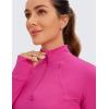 imageCRZ YOGA Womens Butterluxe Long Sleeve Workout Shirts Half Quarter Zip Athletic Tops Crop Collared TShirtHibiscus Purple