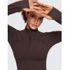 imageCRZ YOGA Womens Butterluxe Long Sleeve Workout Shirts Half Quarter Zip Athletic Tops Crop Collared TShirtHot Fudge Brown