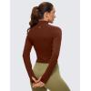 imageCRZ YOGA Womens Butterluxe Long Sleeve Workout Shirts Half Quarter Zip Athletic Tops Crop Collared TShirtJujube Brown