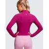 imageCRZ YOGA Womens Butterluxe Long Sleeve Workout Shirts Half Quarter Zip Athletic Tops Crop Collared TShirtMagenta Purple