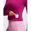 imageCRZ YOGA Womens Butterluxe Long Sleeve Workout Shirts Half Quarter Zip Athletic Tops Crop Collared TShirtMagenta Purple