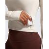 imageCRZ YOGA Womens Butterluxe Long Sleeve Workout Shirts Half Quarter Zip Athletic Tops Crop Collared TShirtMojave Tan
