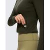 imageCRZ YOGA Womens Butterluxe Long Sleeve Workout Shirts Half Quarter Zip Athletic Tops Crop Collared TShirtOlive Green