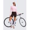 imageCRZ YOGA Womens Butterluxe Long Sleeve Workout Shirts Half Quarter Zip Athletic Tops Crop Collared TShirtPink Peony