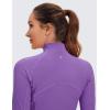 imageCRZ YOGA Womens Butterluxe Long Sleeve Workout Shirts Half Quarter Zip Athletic Tops Crop Collared TShirtRoyal Lilac