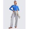imageCRZ YOGA Womens Butterluxe Long Sleeve Workout Shirts Half Quarter Zip Athletic Tops Crop Collared TShirtSparkle Blue