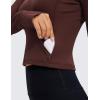 imageCRZ YOGA Womens Butterluxe Long Sleeve Workout Shirts Half Quarter Zip Athletic Tops Crop Collared TShirtTaupe