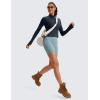 imageCRZ YOGA Womens Butterluxe Long Sleeve Workout Shirts Half Quarter Zip Athletic Tops Crop Collared TShirtTrue Navy