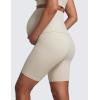 imageCRZ YOGA Womens Butterluxe Maternity Biker Shorts Over The Belly 6quot  Pregnancy Yoga Workout ActivewearMojave Tan