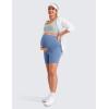 imageCRZ YOGA Womens Butterluxe Maternity Biker Shorts Over The Belly 6quot  Pregnancy Yoga Workout ActivewearOasis Blue