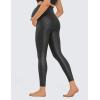 imageCRZ YOGA Womens Butterluxe Maternity Leggings Over The Belly 25quot  Buttery Soft Workout Activewear Yoga Pregnancy PantsFaux Leather Black