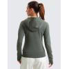 imageCRZ YOGA Womens Fleece Full Zip Hoodie Jackets Workout Hooded Zipper Basic Casual Sweatshirts with Thumb HolesGrey Sage