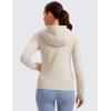 imageCRZ YOGA Womens Fleece Full Zip Hoodie Jackets Workout Hooded Zipper Basic Casual Sweatshirts with Thumb HolesMojave Tan