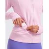 imageCRZ YOGA Womens Fleece Full Zip Hoodie Jackets Workout Hooded Zipper Basic Casual Sweatshirts with Thumb HolesPink Peony