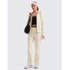 imageCRZ YOGA Womens Fleece Full Zip Hoodie Jackets Workout Hooded Zipper Basic Casual Sweatshirts with Thumb HolesWhite Apricot