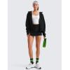 imageCRZ YOGA Womens Fleece Lined Full Zip Hoodies Oversized Long Sleeve Casual Workout Hooded Sweatshirt with Thumb HolesBlack