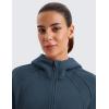 imageCRZ YOGA Womens Fleece Lined Full Zip Hoodies Oversized Long Sleeve Casual Workout Hooded Sweatshirt with Thumb HolesInk Blue