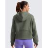 imageCRZ YOGA Womens Fleece Lined Full Zip Hoodies Oversized Long Sleeve Casual Workout Hooded Sweatshirt with Thumb HolesLight Army Green
