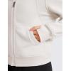 imageCRZ YOGA Womens Fleece Lined Full Zip Hoodies Oversized Long Sleeve Casual Workout Hooded Sweatshirt with Thumb HolesMilky White Bone