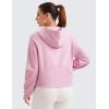 imageCRZ YOGA Womens Fleece Lined Full Zip Hoodies Oversized Long Sleeve Casual Workout Hooded Sweatshirt with Thumb HolesPink Peony
