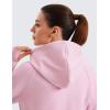 imageCRZ YOGA Womens Fleece Lined Full Zip Hoodies Oversized Long Sleeve Casual Workout Hooded Sweatshirt with Thumb HolesPink Peony