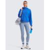 imageCRZ YOGA Womens Fleece Lined Full Zip Hoodies Oversized Long Sleeve Casual Workout Hooded Sweatshirt with Thumb HolesSparkle Blue