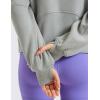 imageCRZ YOGA Womens Fleece Lined Full Zip Hoodies Oversized Long Sleeve Casual Workout Hooded Sweatshirt with Thumb HolesSterling
