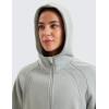 imageCRZ YOGA Womens Fleece Lined Full Zip Hoodies Oversized Long Sleeve Casual Workout Hooded Sweatshirt with Thumb HolesSterling