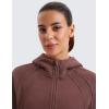 imageCRZ YOGA Womens Fleece Lined Full Zip Hoodies Oversized Long Sleeve Casual Workout Hooded Sweatshirt with Thumb HolesTaupe