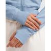 imageCRZ YOGA Womens Fleece Zip Up Cropped Hoodie Workout Jacket Athletic Casual Long Sleeve Sweatshirts with Thumb HolesCambric Blue