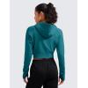 imageCRZ YOGA Womens Fleece Zip Up Cropped Hoodie Workout Jacket Athletic Casual Long Sleeve Sweatshirts with Thumb HolesGreen Jade