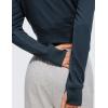 imageCRZ YOGA Womens Fleece Zip Up Cropped Hoodie Workout Jacket Athletic Casual Long Sleeve Sweatshirts with Thumb HolesInk Blue
