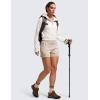 imageCRZ YOGA Womens Fleece Zip Up Cropped Hoodie Workout Jacket Athletic Casual Long Sleeve Sweatshirts with Thumb HolesMilky White Bone
