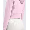 imageCRZ YOGA Womens Fleece Zip Up Cropped Hoodie Workout Jacket Athletic Casual Long Sleeve Sweatshirts with Thumb HolesPink Peony
