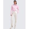 imageCRZ YOGA Womens Fleece Zip Up Cropped Hoodie Workout Jacket Athletic Casual Long Sleeve Sweatshirts with Thumb HolesPink Peony
