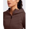 imageCRZ YOGA Womens Fleece Zip Up Cropped Hoodie Workout Jacket Athletic Casual Long Sleeve Sweatshirts with Thumb HolesTaupe