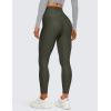imageCRZ YOGA Womens High Waisted Fleece Lined Leggings 25 inches  Winter Warm Thick Thermal Soft Workout Yoga PantsOlive Green