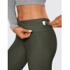 imageCRZ YOGA Womens High Waisted Fleece Lined Leggings 25 inches  Winter Warm Thick Thermal Soft Workout Yoga PantsOlive Green