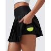 imageCRZ YOGA Womens High Waisted Pleated Tennis Skirts with Pockets Tummy Control Casual Liner A Line Workout Golf SkortsBlack