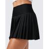 imageCRZ YOGA Womens High Waisted Pleated Tennis Skirts with Pockets Tummy Control Casual Liner A Line Workout Golf SkortsBlack