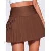 imageCRZ YOGA Womens High Waisted Pleated Tennis Skirts with Pockets Tummy Control Casual Liner A Line Workout Golf SkortsCoffee Brown